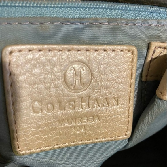 Cole haan Taupe pebbled Leather satchel Bag - Picture 9 of 11